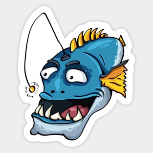 Funny Crazy Fish Sticker